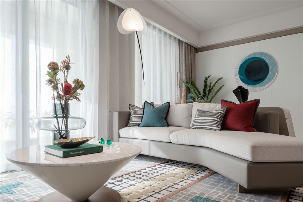 佛山市美的鷺湖森林度假區新中式風格四居室裝修案例