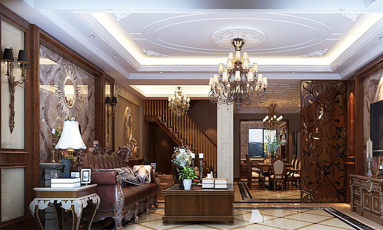 樂山市領地&middot;瀾山歐式風格復式裝修案例