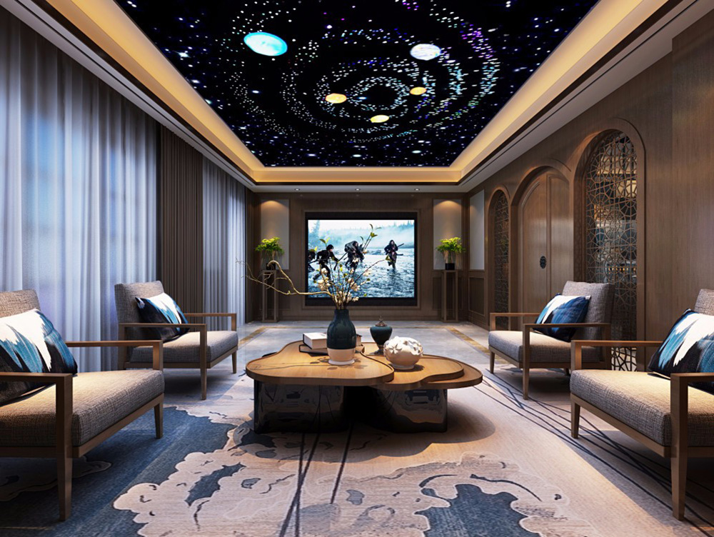 新中式風格別墅裝修設計效果圖-東逸灣水漾林岸別墅410平米-別墅裝修設計會客廳 新中式風格別墅裝修設計效果圖-東逸灣水漾林岸別墅410平米-別墅裝修設計會客廳