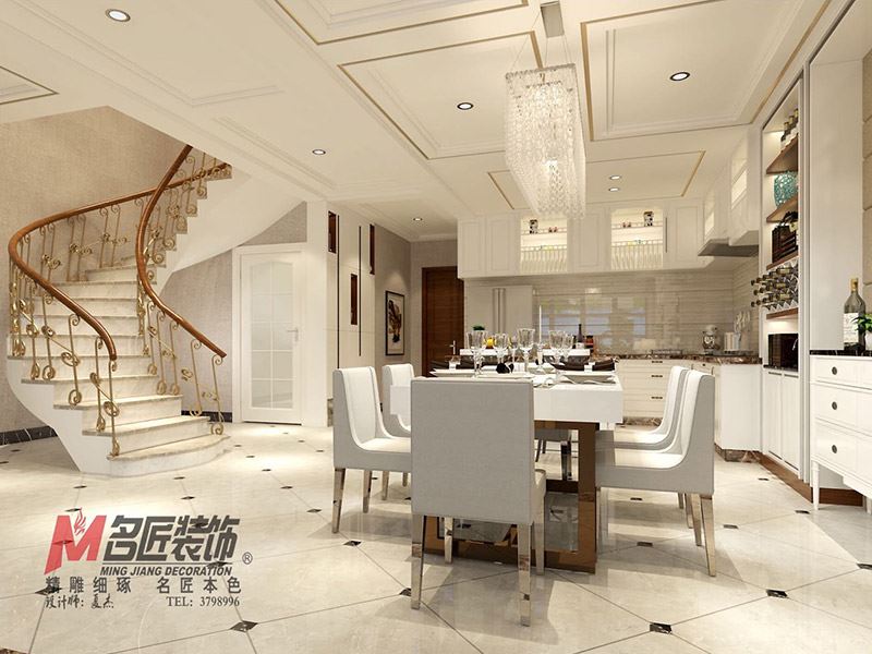 自貢市綠地新里城歐式風格別墅裝修案例