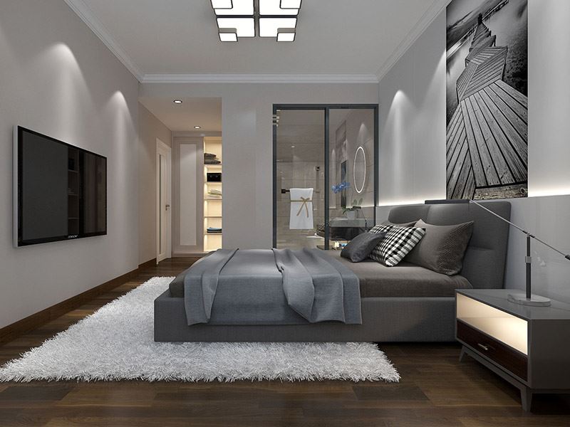 自貢市萬達(dá)廣場都會(huì)華宅現(xiàn)代簡約風(fēng)格平層裝修案例