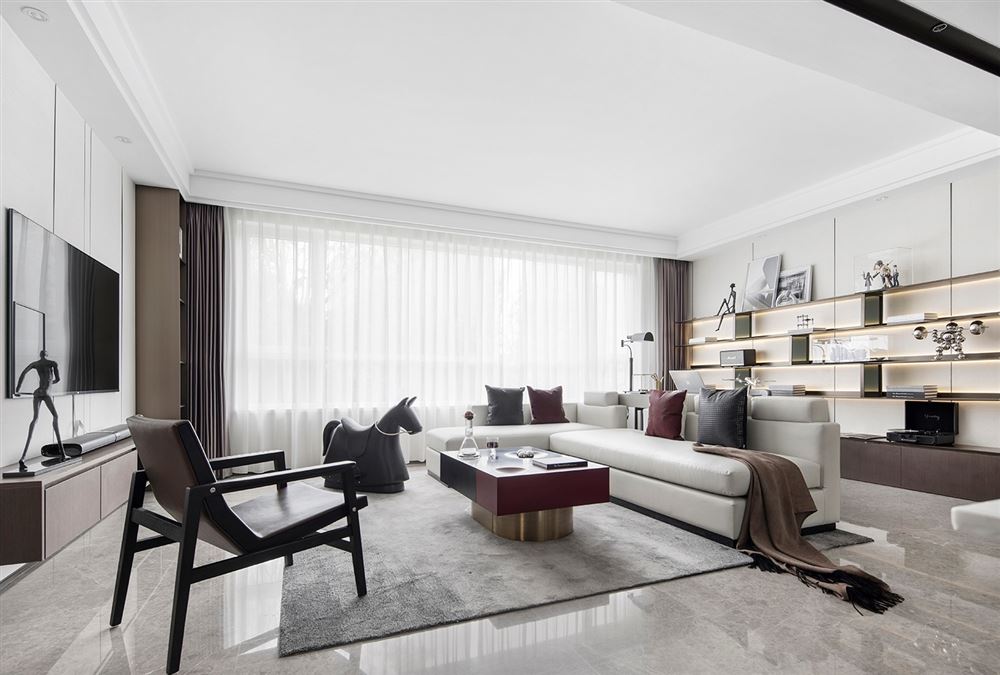 江門市鶴山碧桂園別墅輕奢風(fēng)格三居室裝修案例