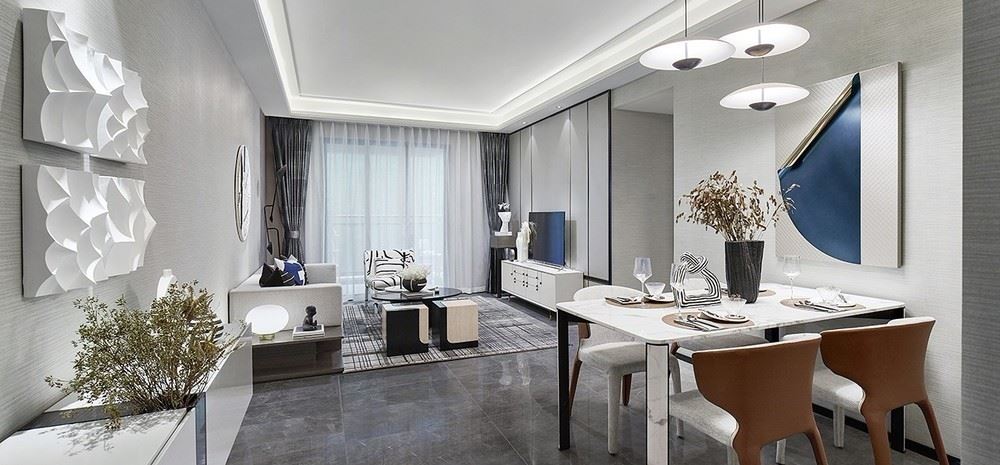 江門市花城又一村現代簡約風格三居室裝修案例