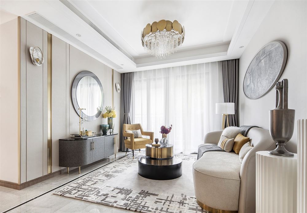 廣州市荔港南灣輕奢風格三居室裝修案例