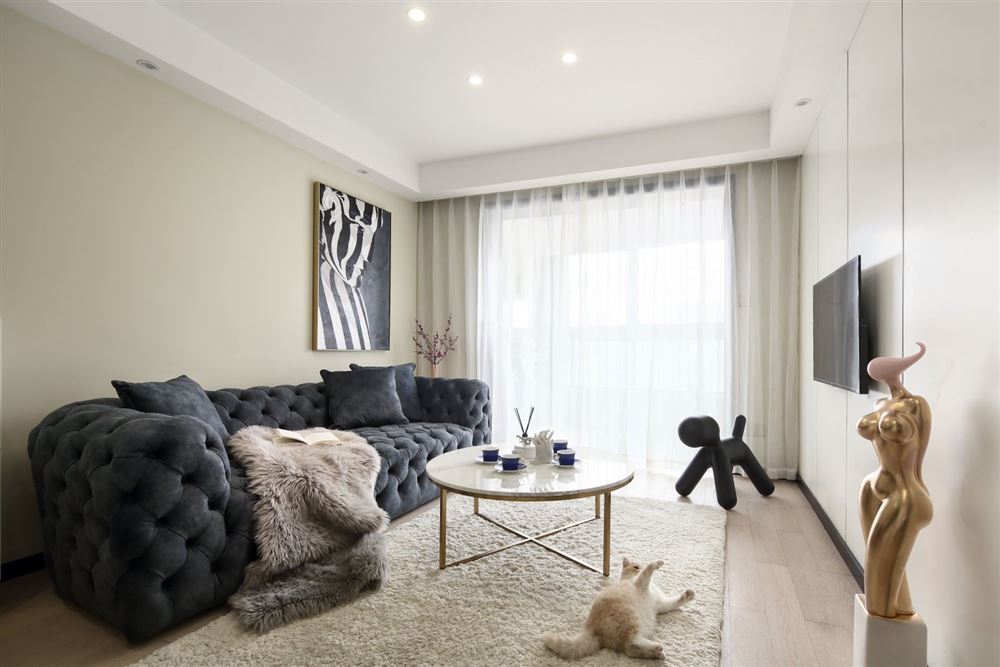 曲靖市麟翠苑現代簡約風格三居室裝修案例