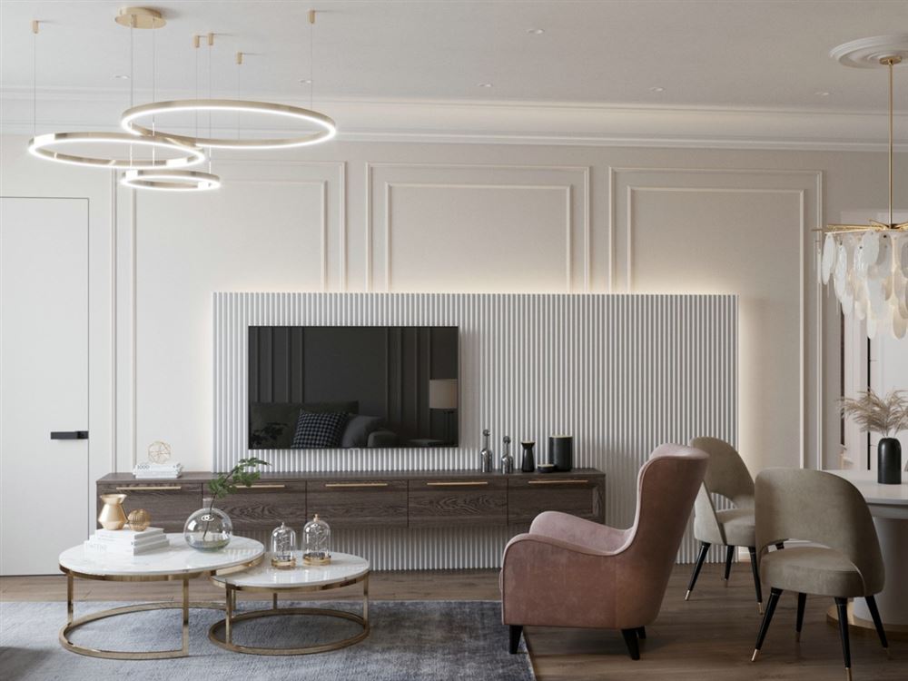 陽江市鴻潤小區輕奢風格三居室裝修案例