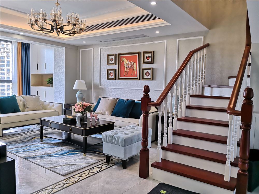 江門市幸福新村歐式風格復式裝修案例