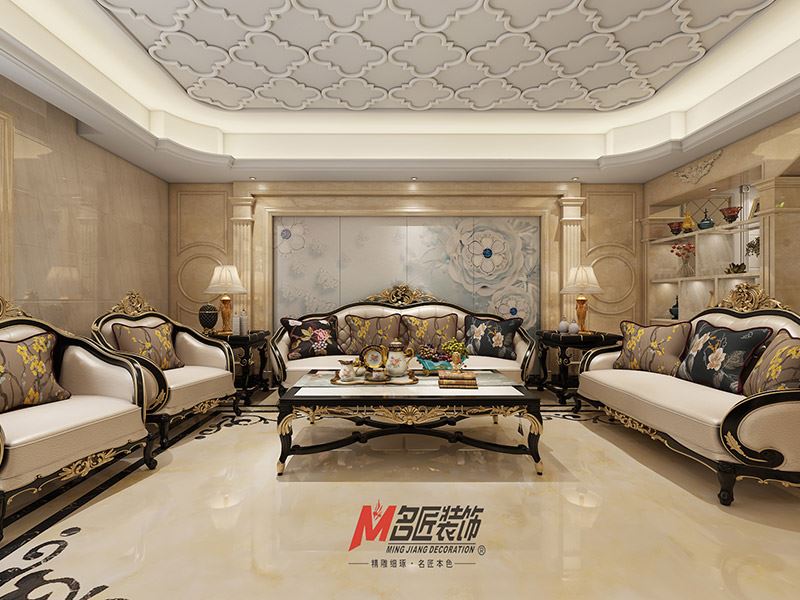 揭陽市碧水云天歐式風格三居室裝修案例