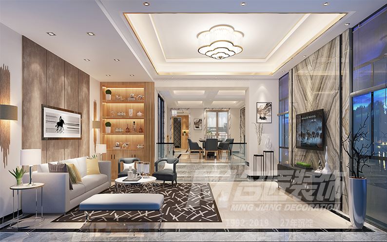 佛山市融創半島壹號現代簡約風格別墅裝修案例