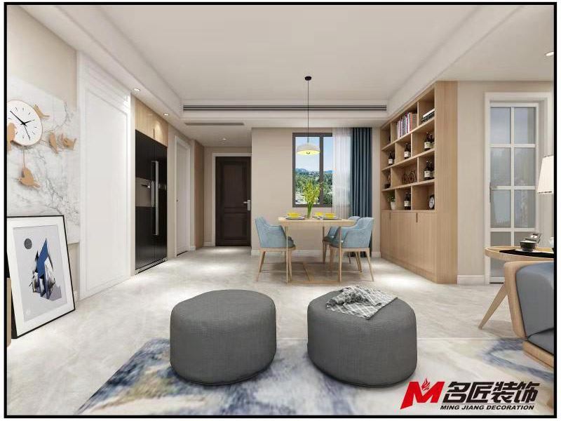 湖州市綠城曉何江南現代簡約風格三居室裝修案例