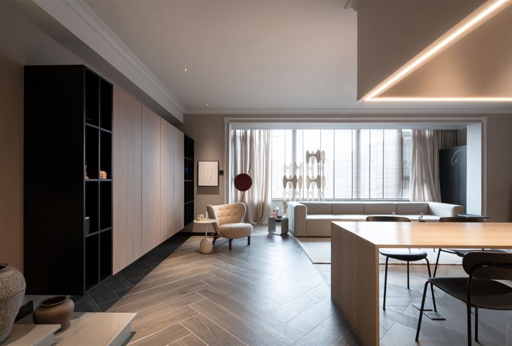 江門市幸福新村現代簡約風格三居室裝修案例