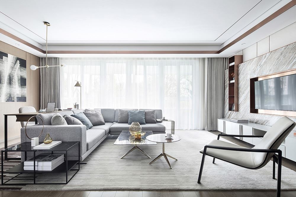 南寧市華發國賓壹號輕奢風格三居室裝修案例