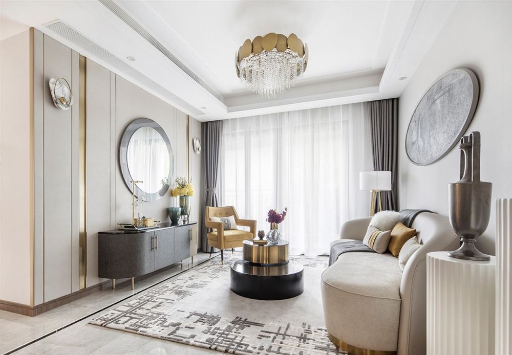 江門市錦繡香江輕奢風格三居室裝修案例