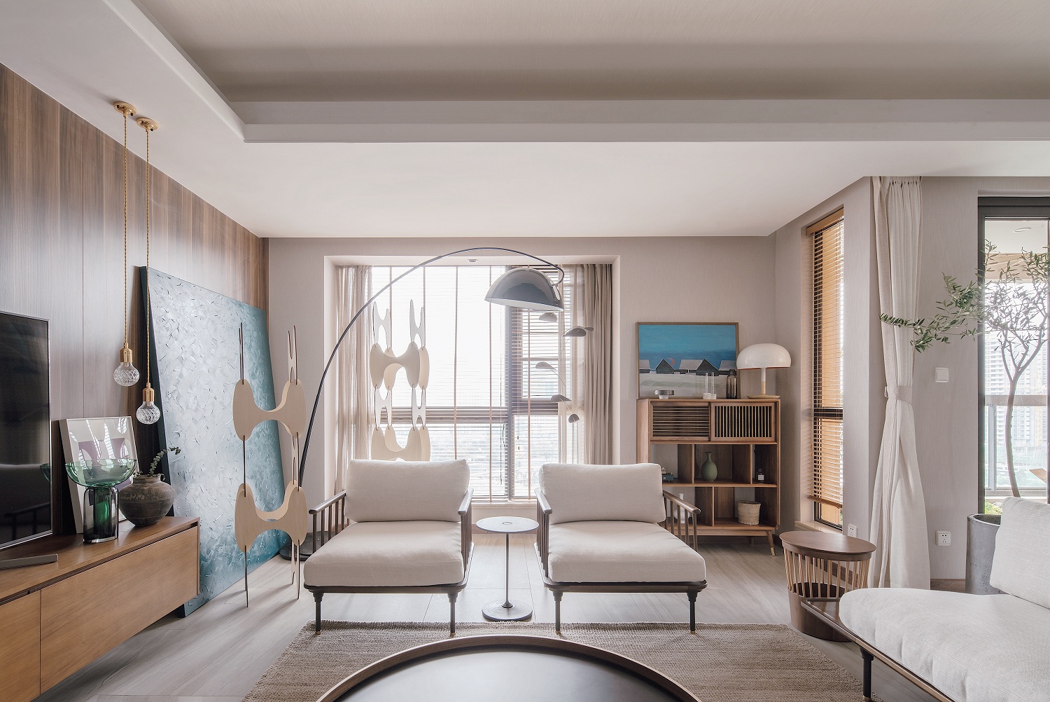 原木簡約風(fēng)格室內(nèi)家裝案例效果圖-客廳落地窗 原木簡約風(fēng)格室內(nèi)家裝案例效果圖-客廳落地窗