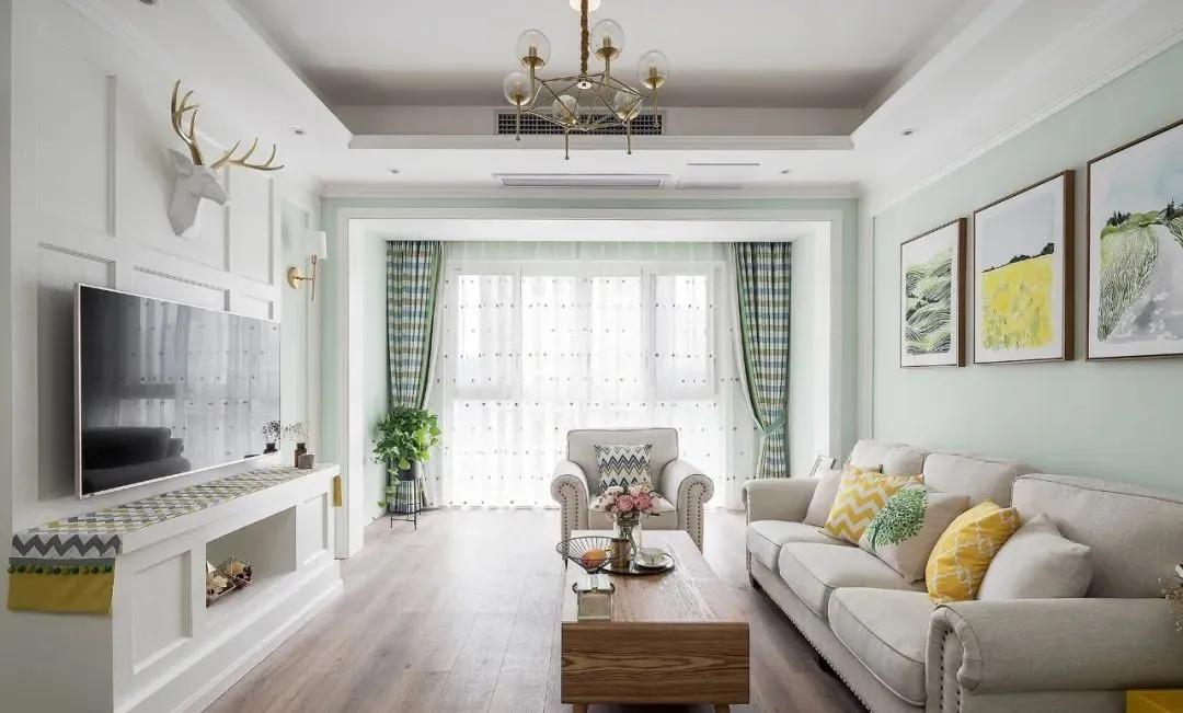 廣州裝修公司田園風格室內裝修效果圖-客廳