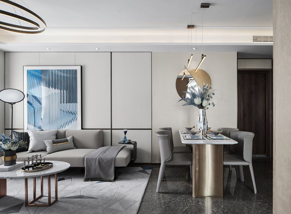 江門市星海灣華庭輕奢風格三居室裝修案例