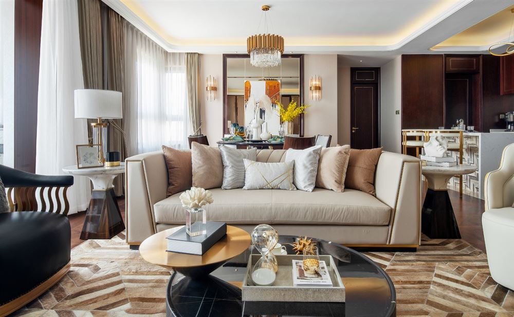 江門市越秀星匯名庭輕奢風(fēng)格三居室裝修案例