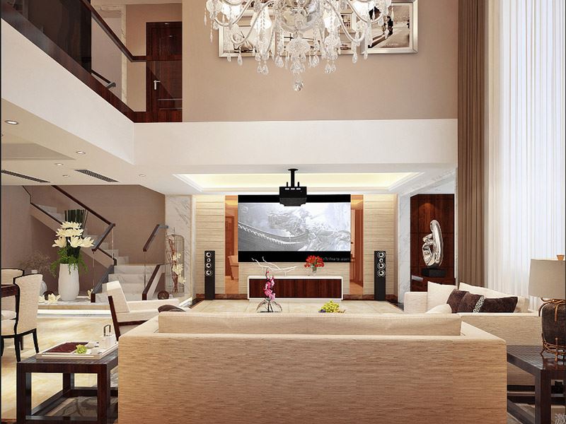 泰州市靖江恒大御景半島別墅現代風格別墅裝修案例