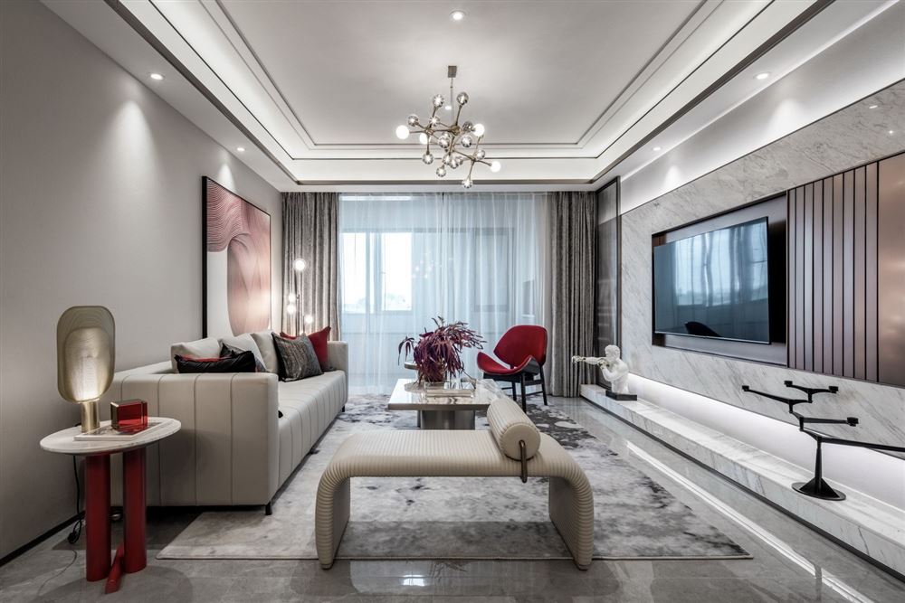 佛山市保利玥府新中式風格四居室裝修案例