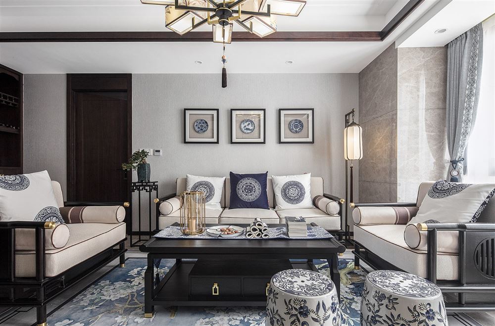 廣州市鴻成&middot;珠江玥新中式風格三居室裝修案例