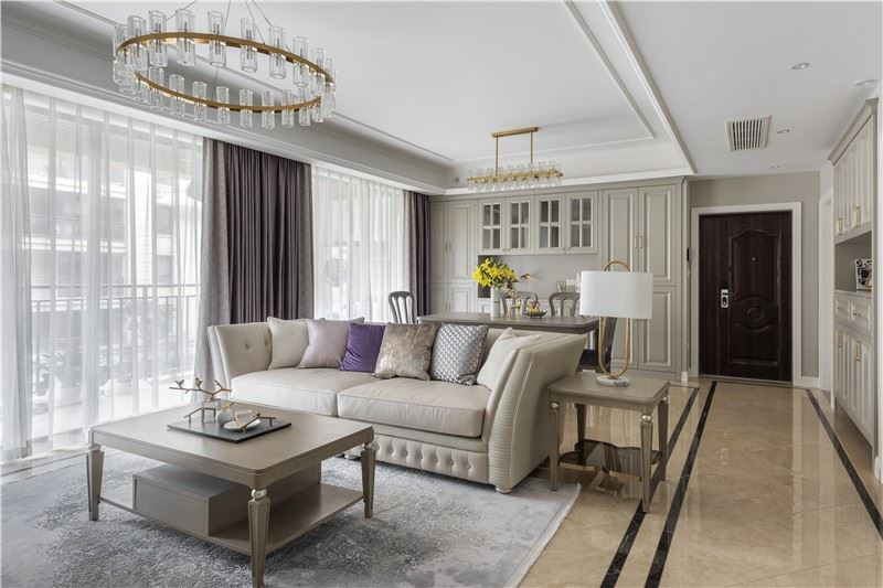 江門市陽光新城美式風格三居室裝修案例