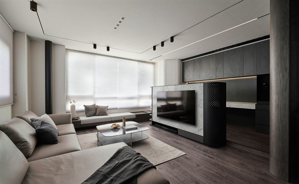 佛山市順德華潤置地廣場現代簡約風格四居室裝修案例