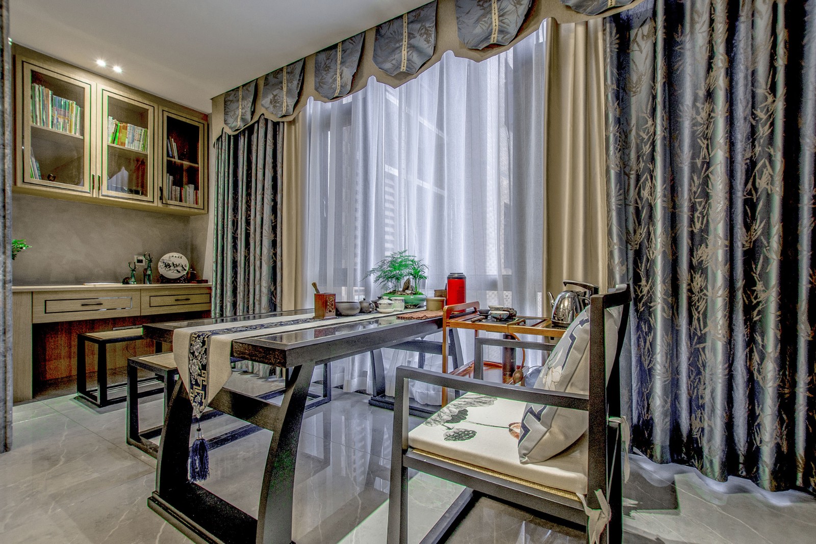 裝修案例輕奢簡歐風格室內裝修效果圖-茶室 裝修案例輕奢簡歐風格室內裝修效果圖-茶室