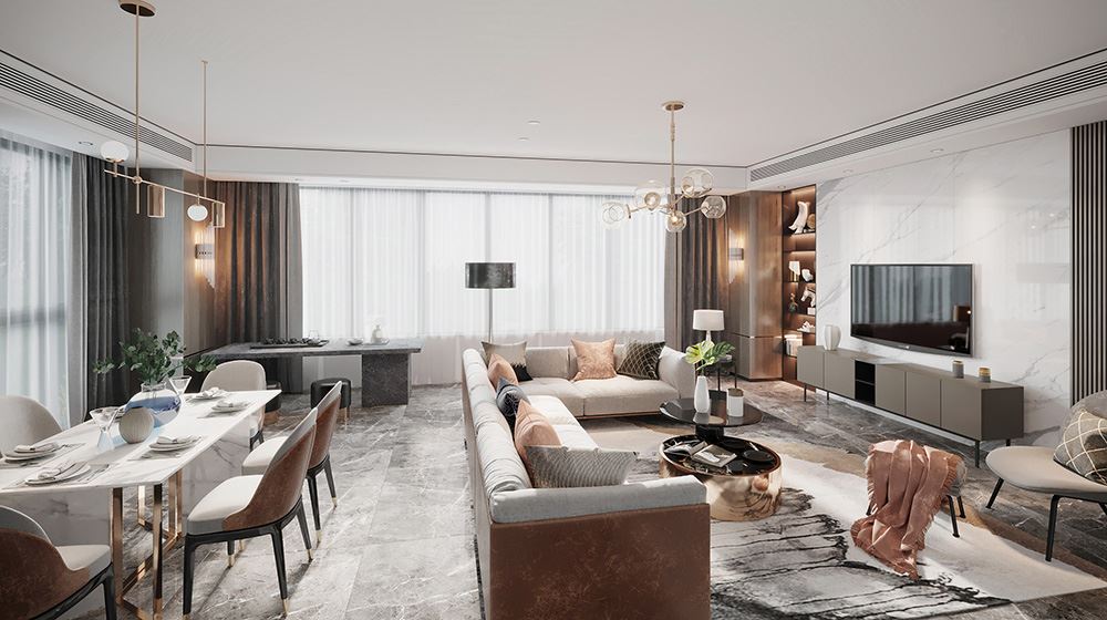 佛山市高明鈞明城現代簡約風格三居室裝修案例