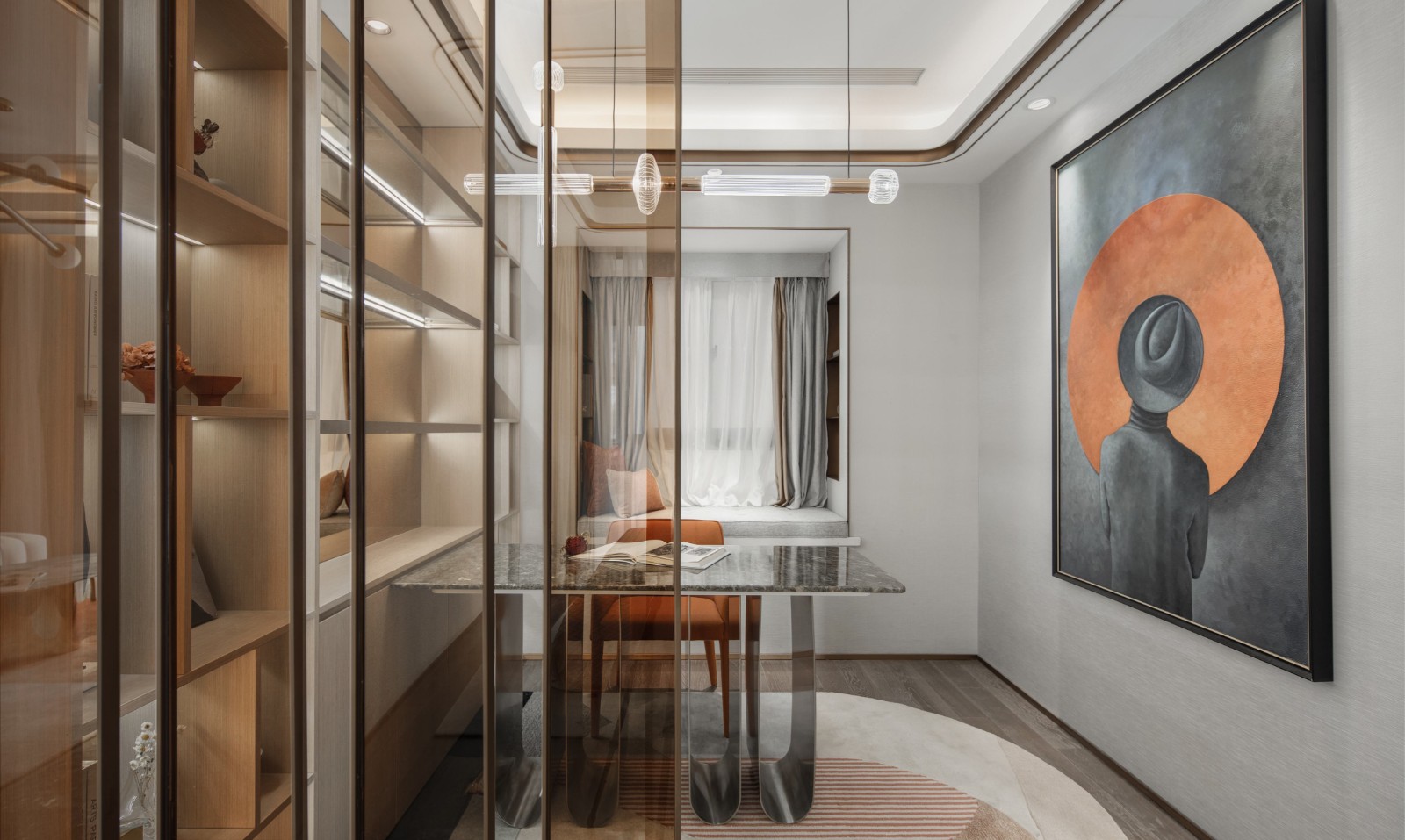 現代輕奢風格室內設計家裝案例-書房 現代輕奢風格室內設計家裝案例-書房