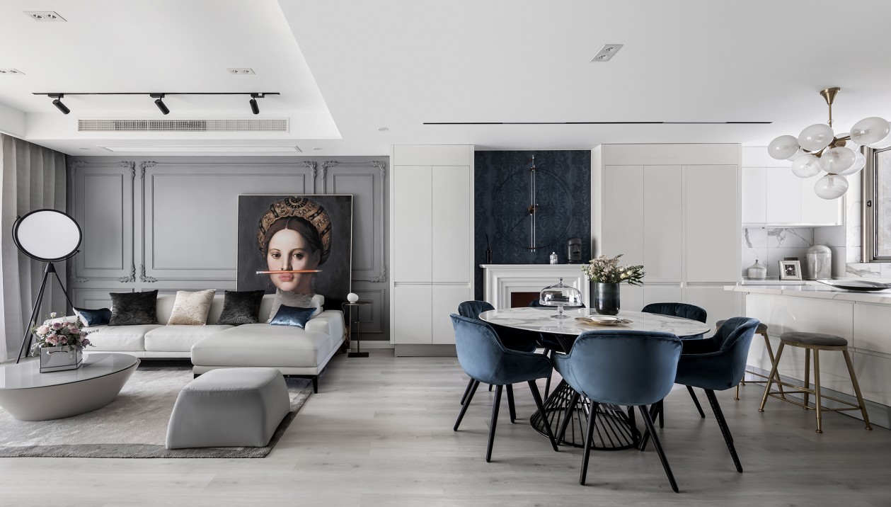 裝修案例法式輕奢風格室內裝修效果圖-客餐廳 裝修案例法式輕奢風格室內裝修效果圖-客餐廳