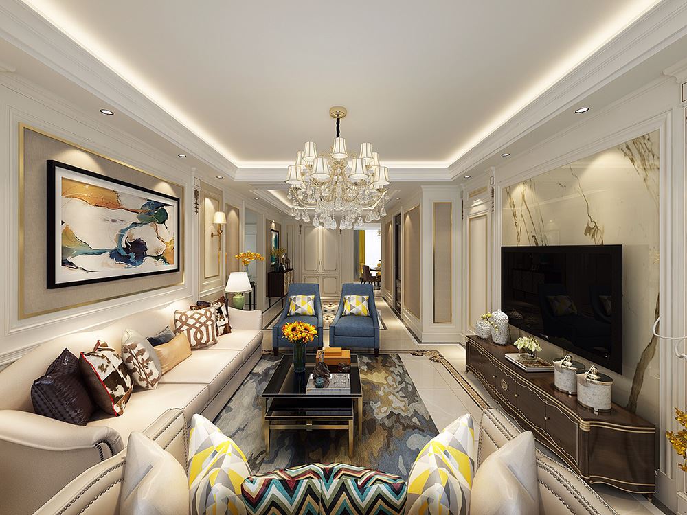 連云港市連云港供電局宿舍歐式風(fēng)格三居室裝修案例