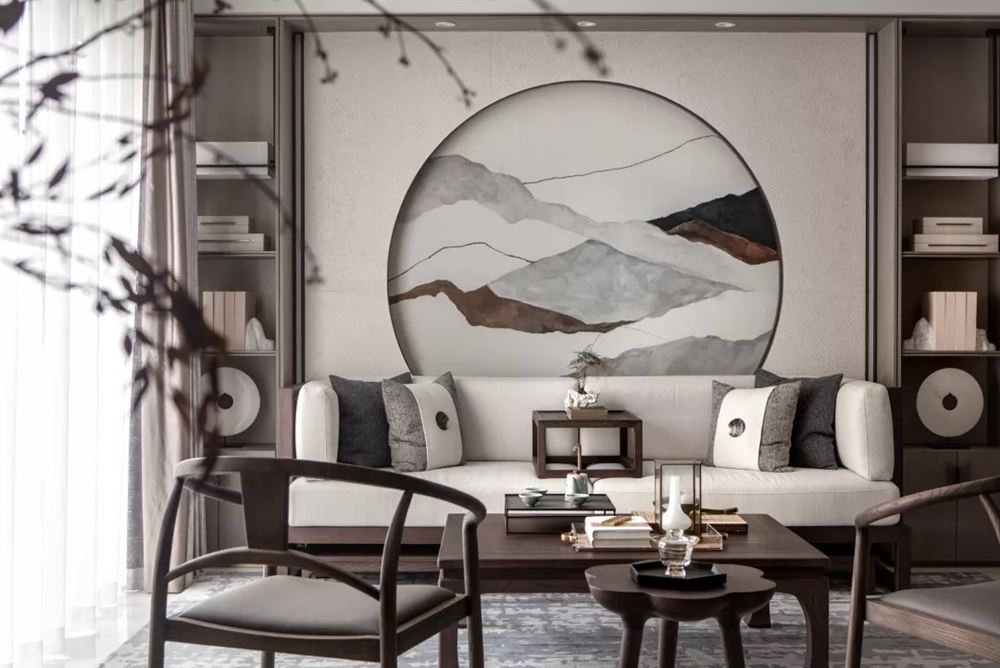 昭通市撫鎮(zhèn)門廣場新中式風格三居室裝修案例