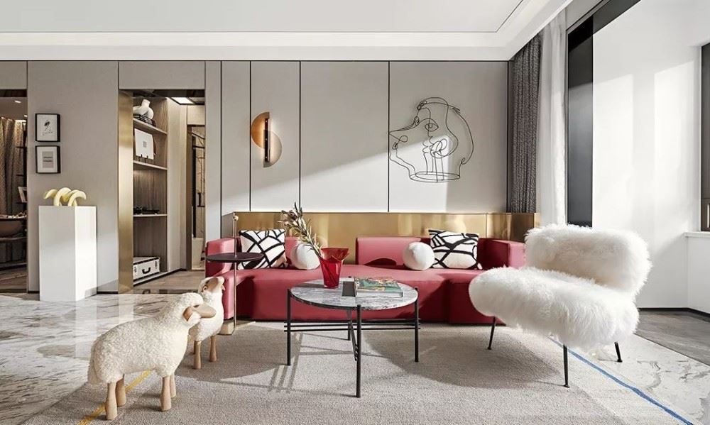 江門市春曉園輕奢風(fēng)格三居室裝修案例