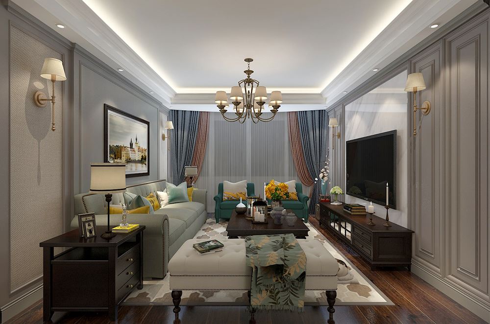 連云港市錦繡香江美式風格三居室裝修案例