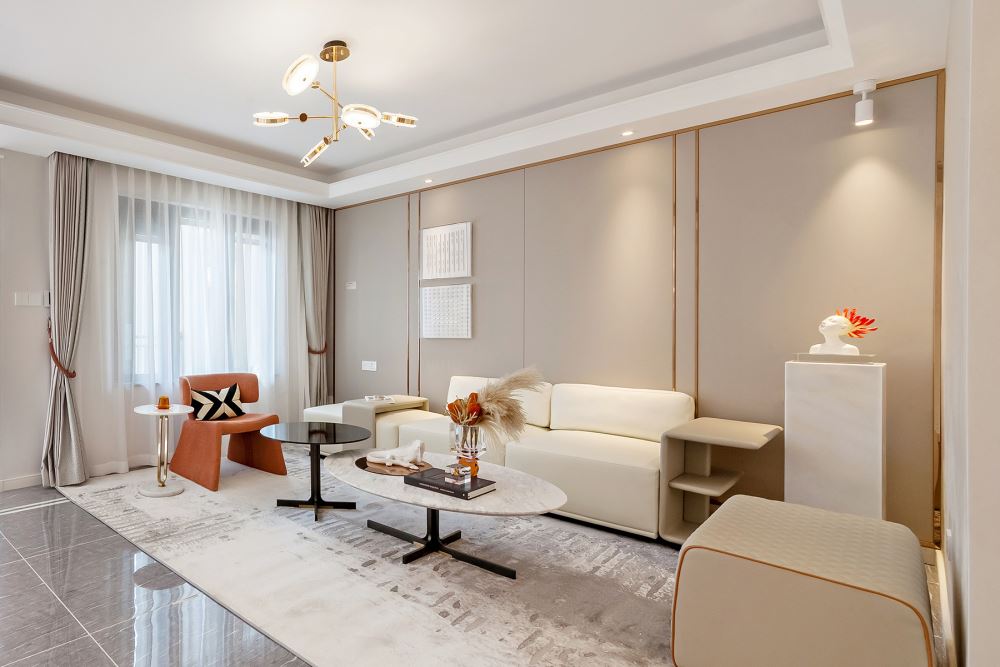 江門市寶麗花園輕奢風格三居室裝修案例