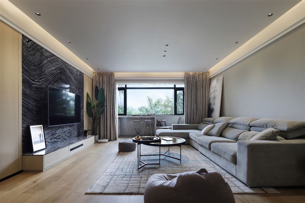 佛山市保利清能和府現(xiàn)代風格三居室裝修案例