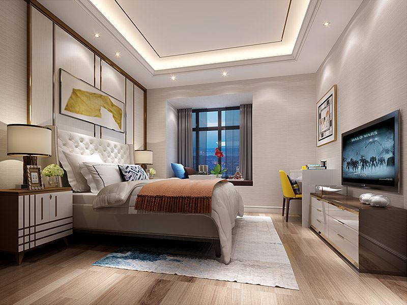 揭陽市漣漪園輕奢風格四居室裝修案例