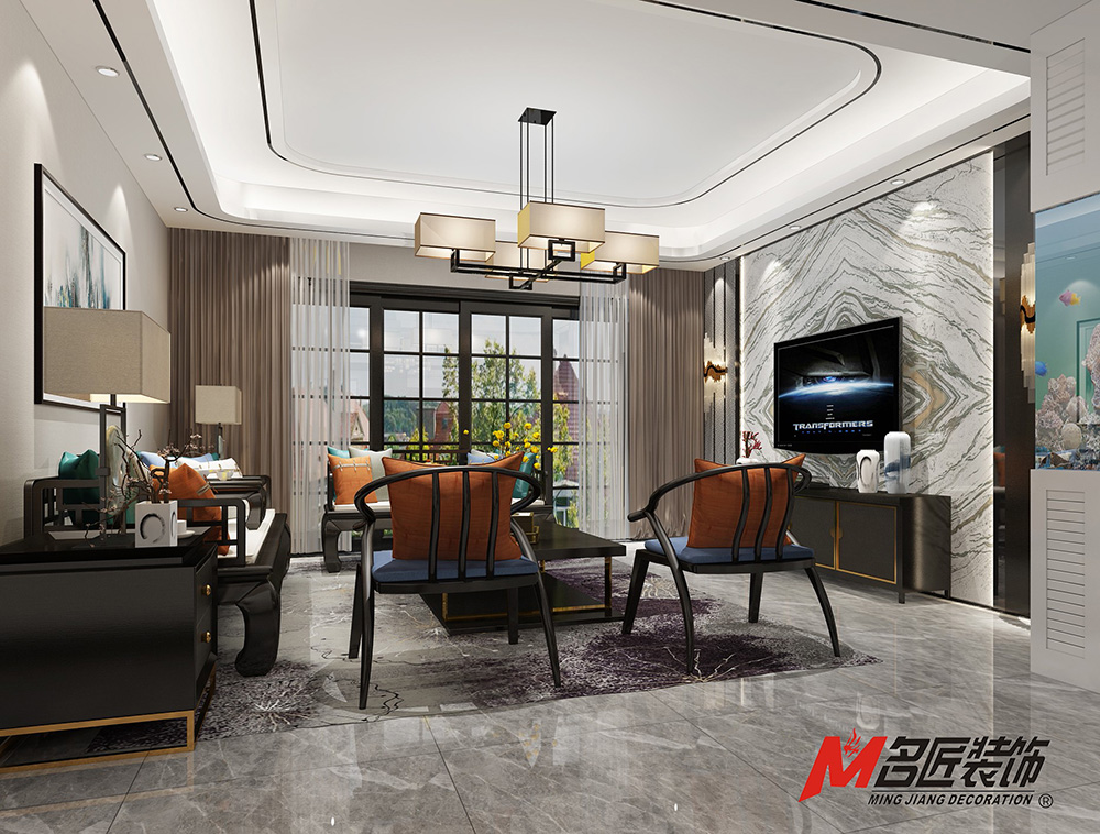 裝修公司新中式風格室內裝修效果圖-客廳 裝修公司新中式風格室內裝修效果圖-客廳