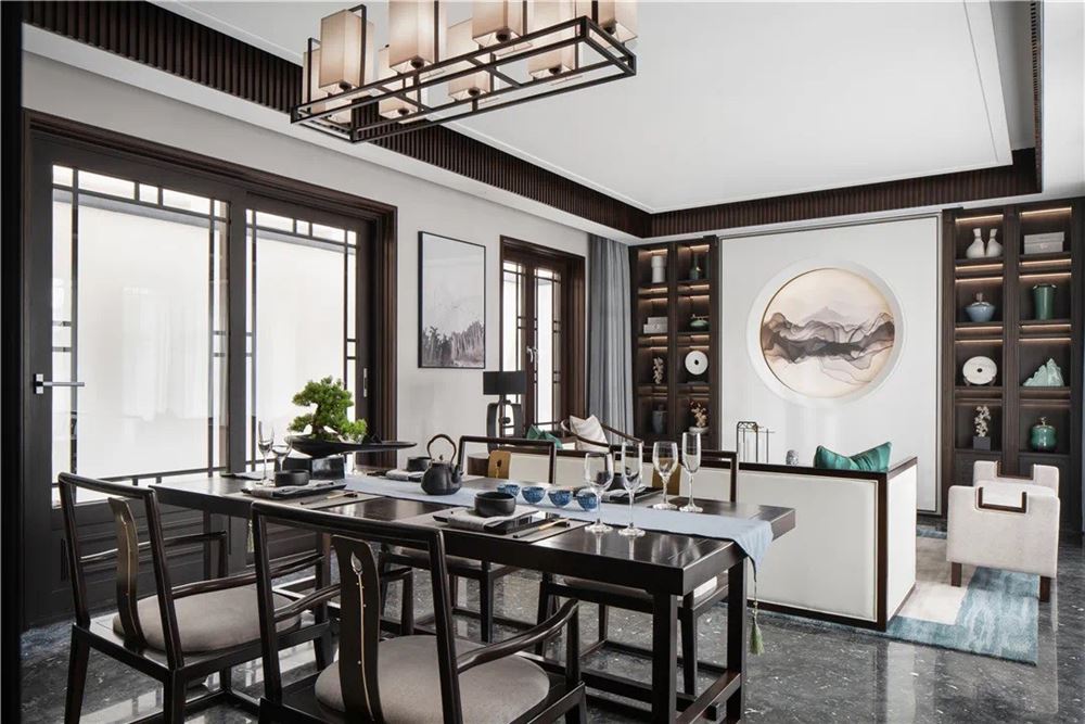 佛山市鵬瑞&middot;三龍灣1號新中式風格四居室裝修案例