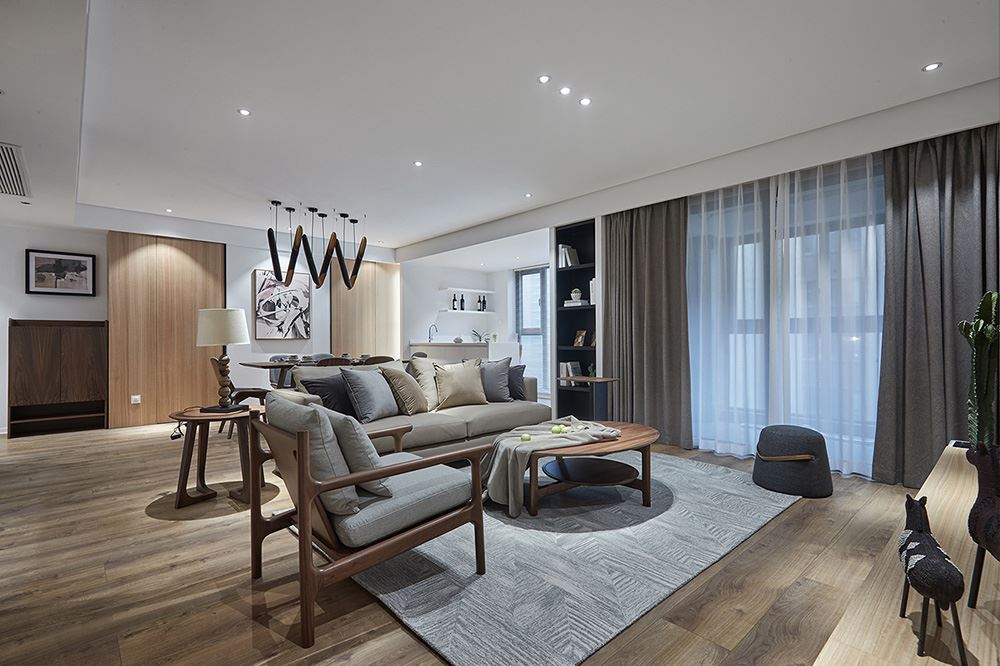 南寧市江宇都會明珠輕奢風格三居室裝修案例