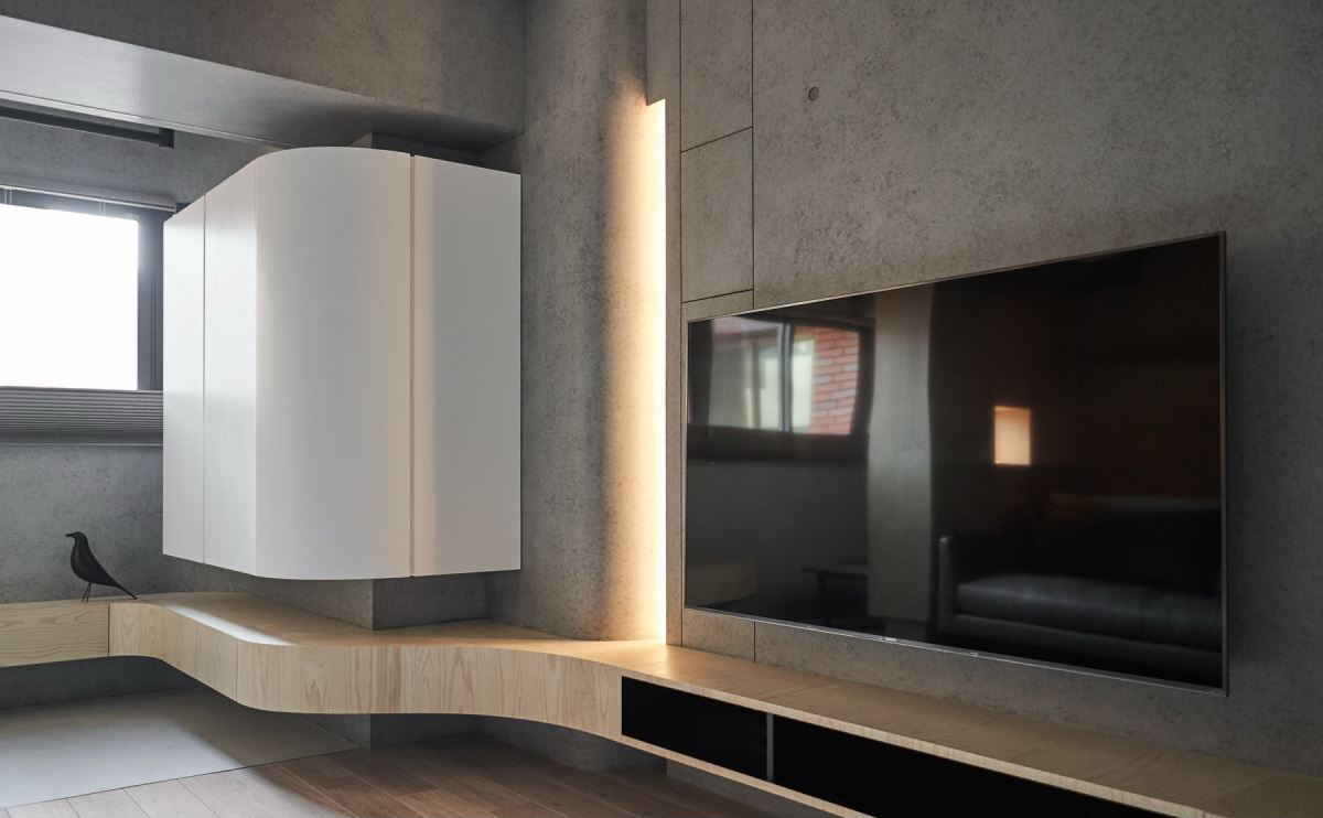 裝修案例現(xiàn)代極簡風格室內(nèi)裝修效果圖-電視背景墻 裝修案例現(xiàn)代極簡風格室內(nèi)裝修效果圖-電視背景墻