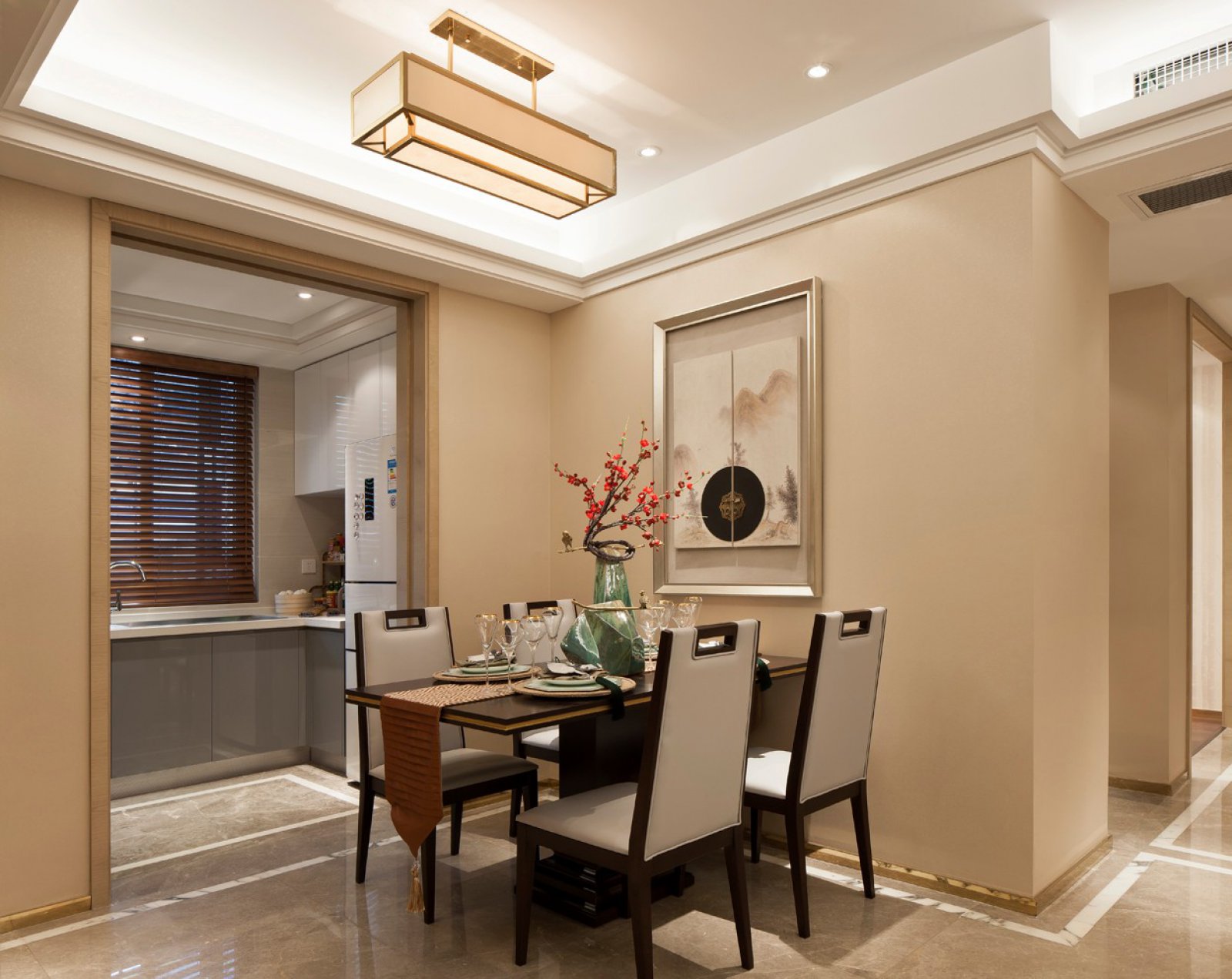 新中式風格家裝設計室內裝修效果圖-餐廳 新中式風格家裝設計室內裝修效果圖-餐廳