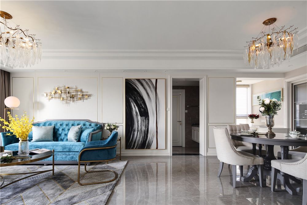 昭通市撫鎮(zhèn)門廣場輕奢風格四居室裝修案例