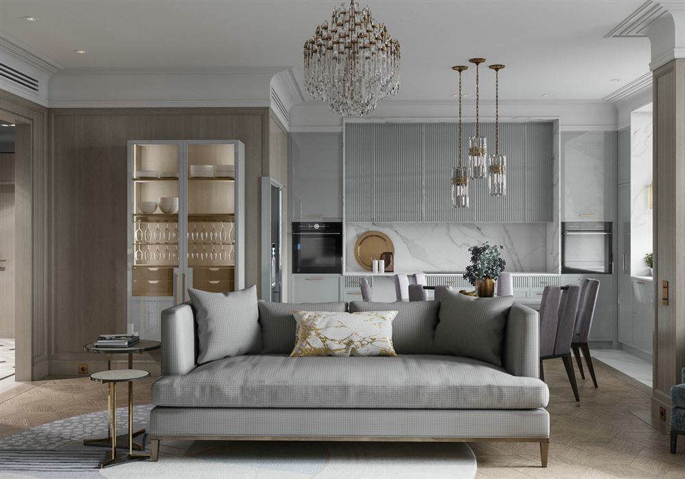 佛山市中交&middot;瀧灣云城歐式風格四居室裝修案例