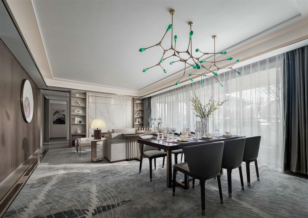 江門市駿景灣豪庭新中式風(fēng)格四居室裝修案例