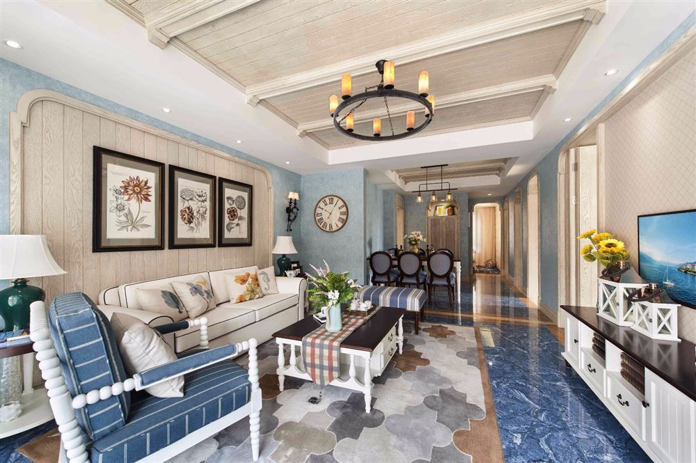 茂名市財富時代地中海風格四居室裝修案例