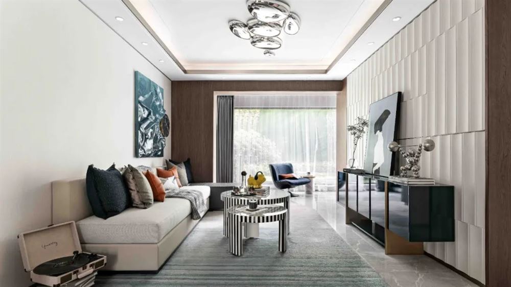 佛山市越秀閱湖臺輕奢風格三居室裝修案例