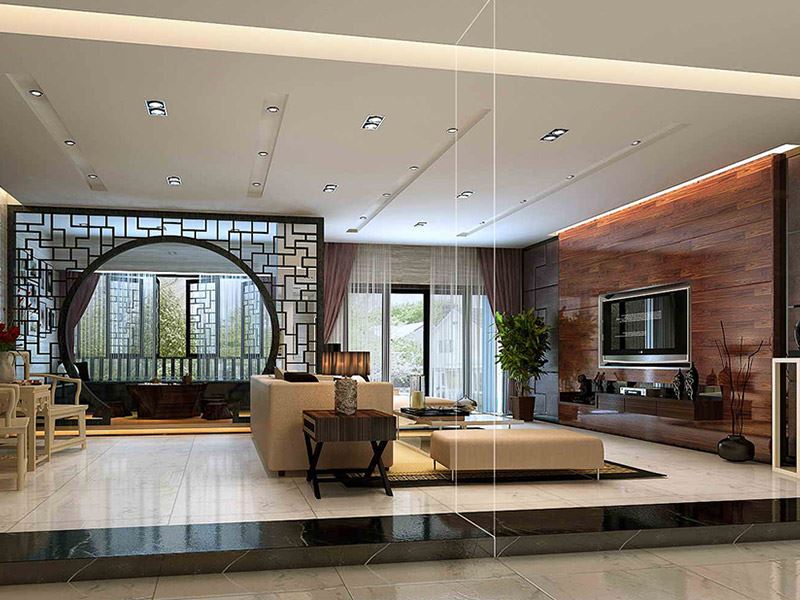 佛山市朝安金茂悅新中式風(fēng)格別墅裝修案例