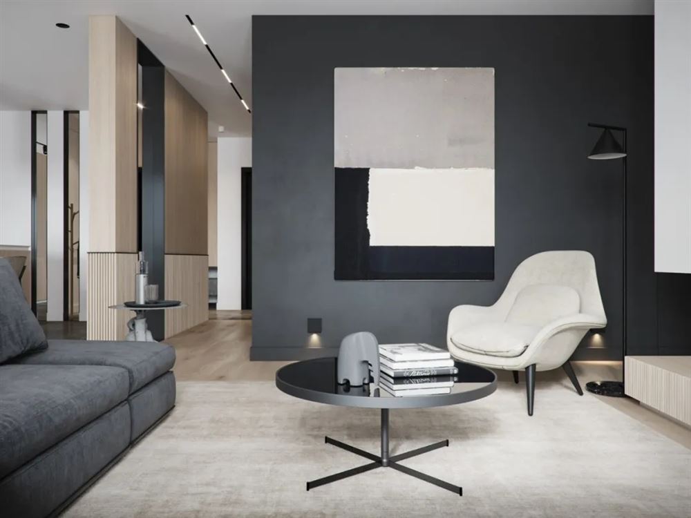 廣州市恒創恒福花園現代簡約風格三居室裝修案例