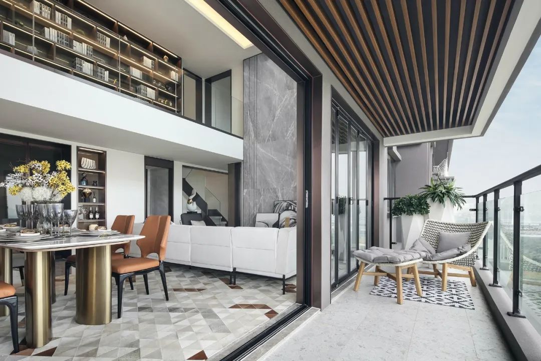 現代輕奢風格家裝設計室內裝修效果圖-陽臺 現代輕奢風格家裝設計室內裝修效果圖-陽臺